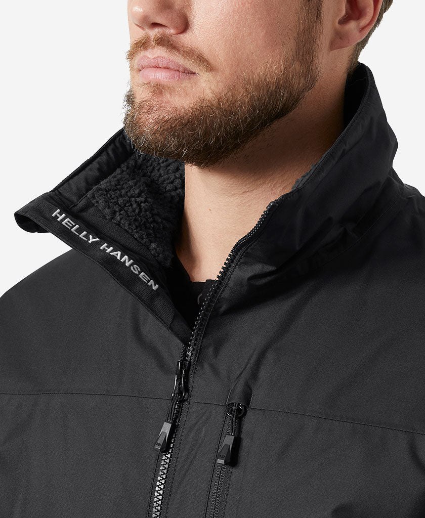 CREW HOODED PILE JACKET, Black - Image 2