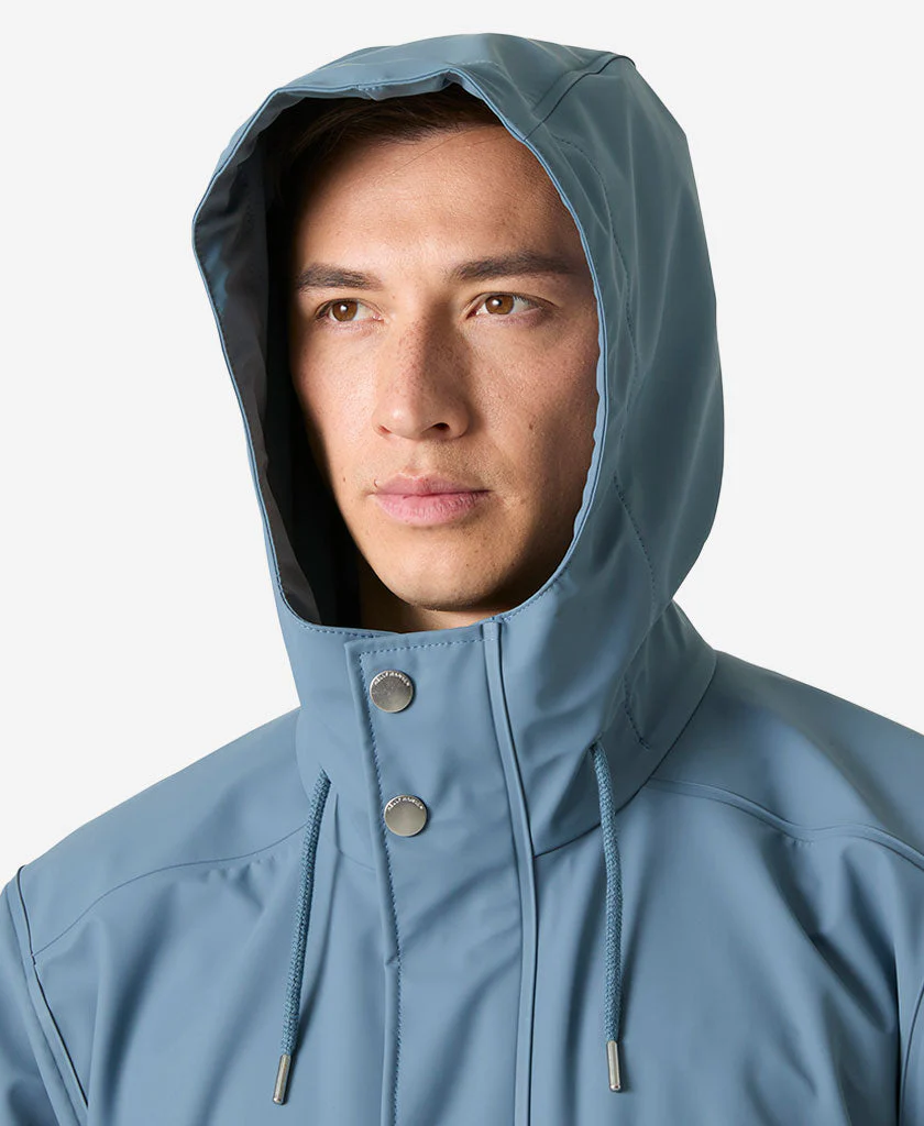 MOSS RAIN COAT, Washed Navy - Image 3