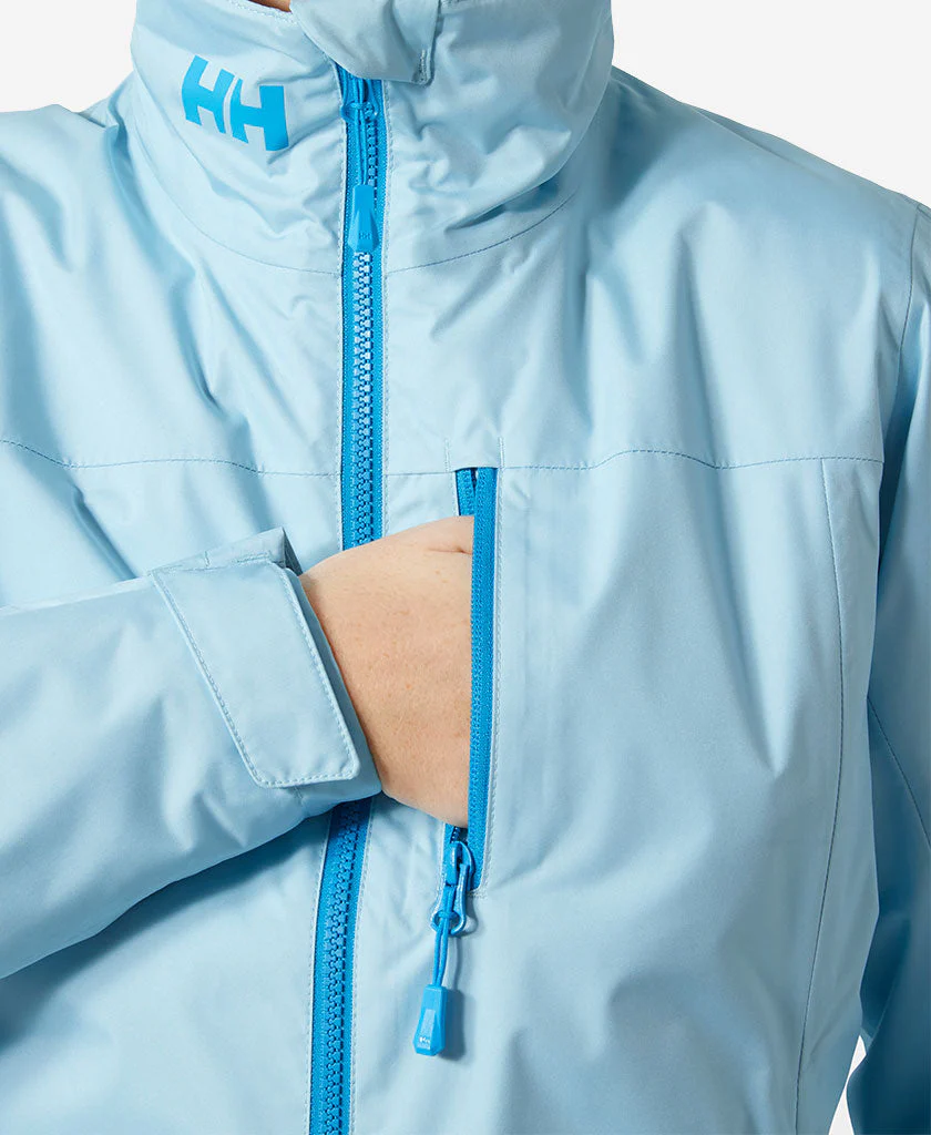 W CREW HOODED PILE JACKET, Light Cyan - Image 4
