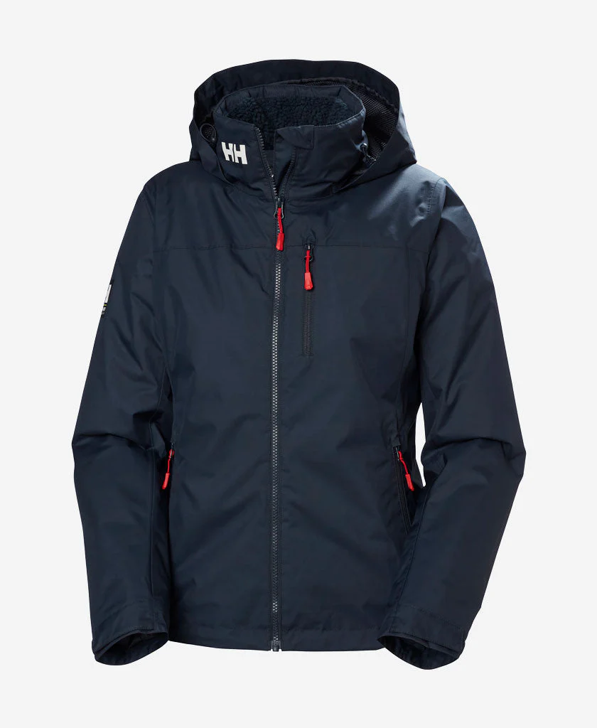 W CREW HOODED PILE JACKET, Navy - Image 9